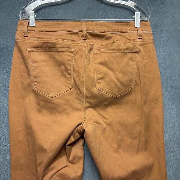 W62 Skinny Pants Chino Womens 14 Plus Size Work Casual Comfy Preppy Camel Brown - Picture 10 of 12